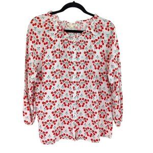 NWOT Jane and Delancey Cherry Print Women's Top Size L